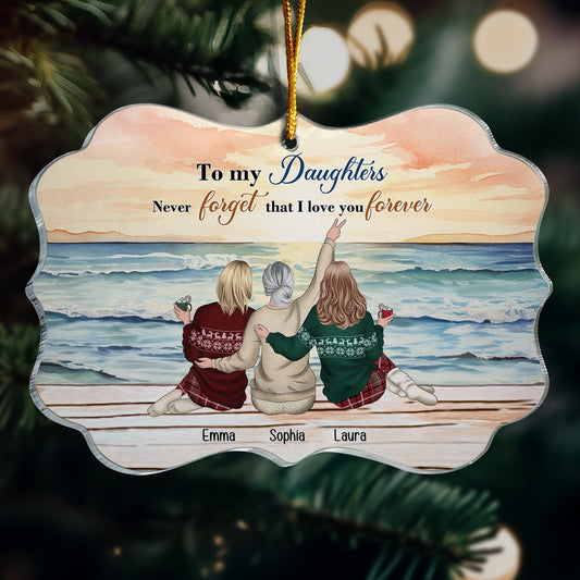 To My Daughters Personalized Ornament – Custom Name Acrylic Gift for Christmas - De Krys