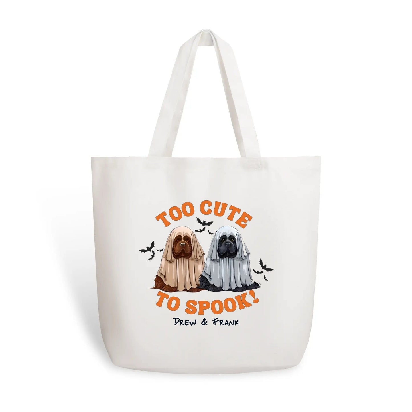 Too Cute to Spook – Personalized Halloween Dog Tote Bag for Pet Lovers - De Krys