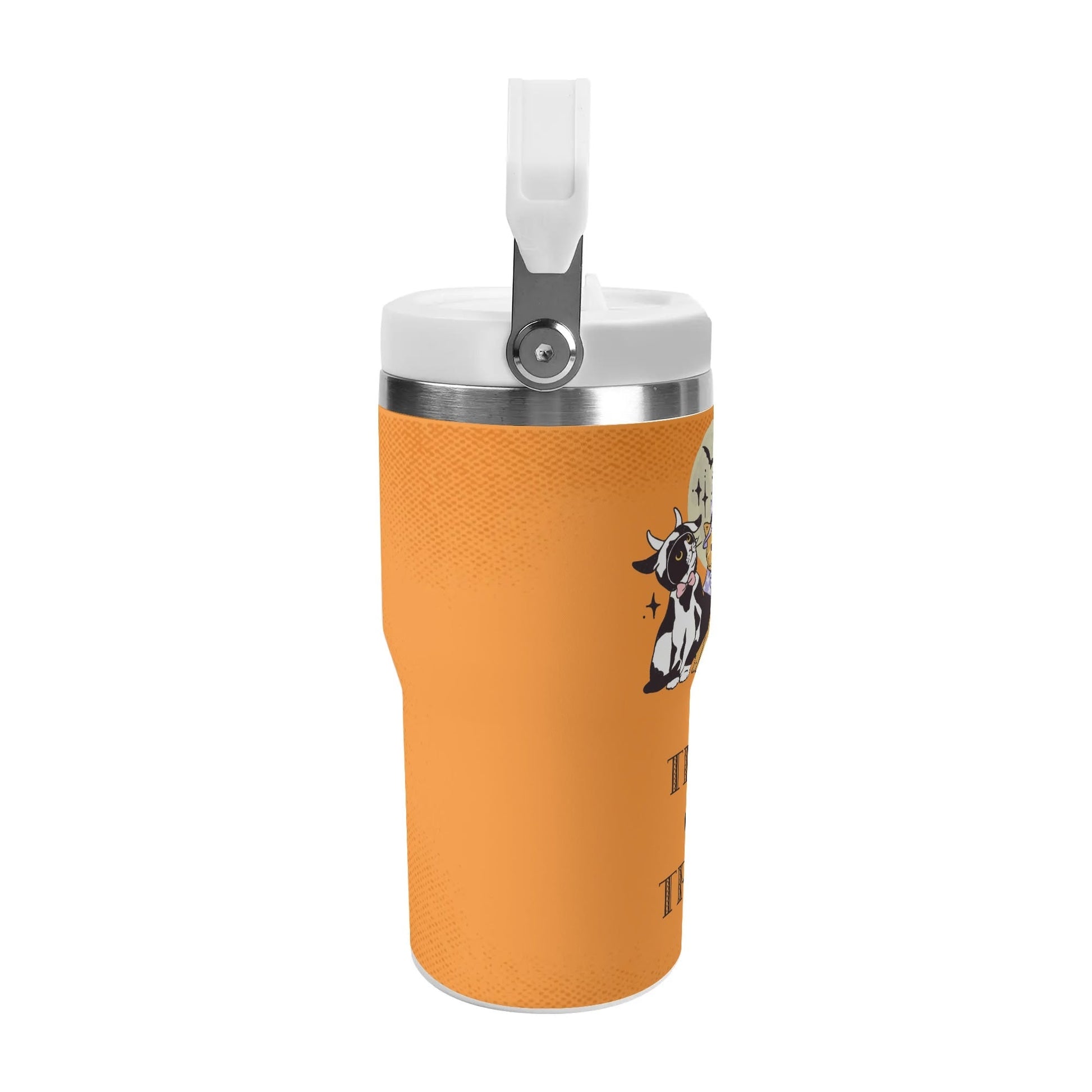 Trick or Treat Halloween Pet Tumbler – Custom 40oz Stainless Steel Travel Mug with Handle & Straw - De Krys