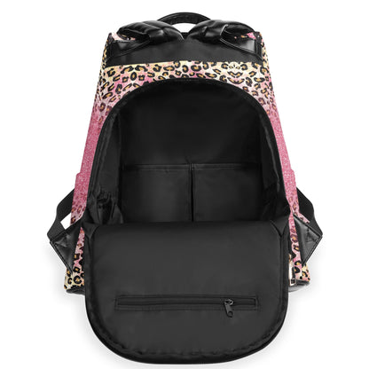Wake Pray Slay Personalized Backpack 🎀 Custom Name Glitter Leopard Bag - De Krys