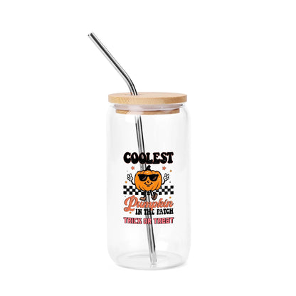 Witchy Black Cat Glass Tumbler – 16oz Personalized Halloween Drinkware - De Krys